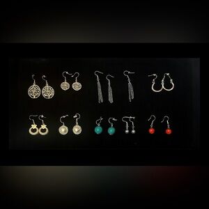 Elegant Silver and Gold Earrings Set